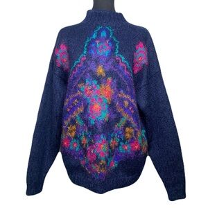 Vintage Studio Michelle Stuart Fuzzy Purple Pullover Sweater 90's Women's Medium